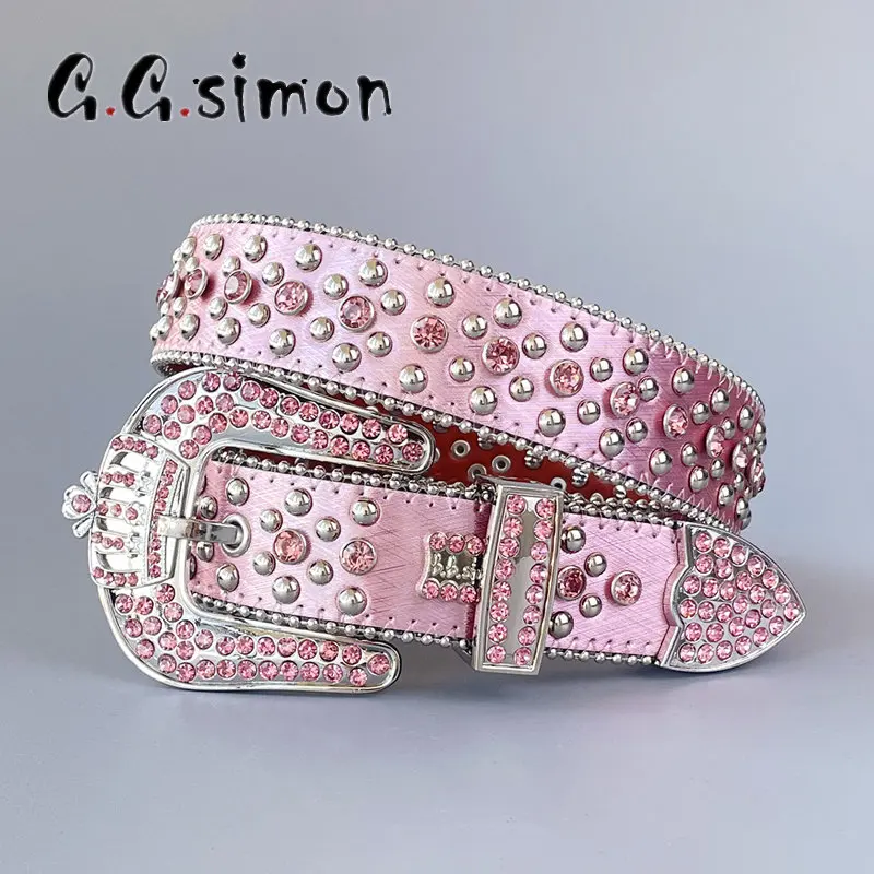 

Punk Rock Western Rhinestone Belts Buckle Bling Luxury Designer Sintirones Para Mujer Cinturones Para Hombre фурнитура для кожи