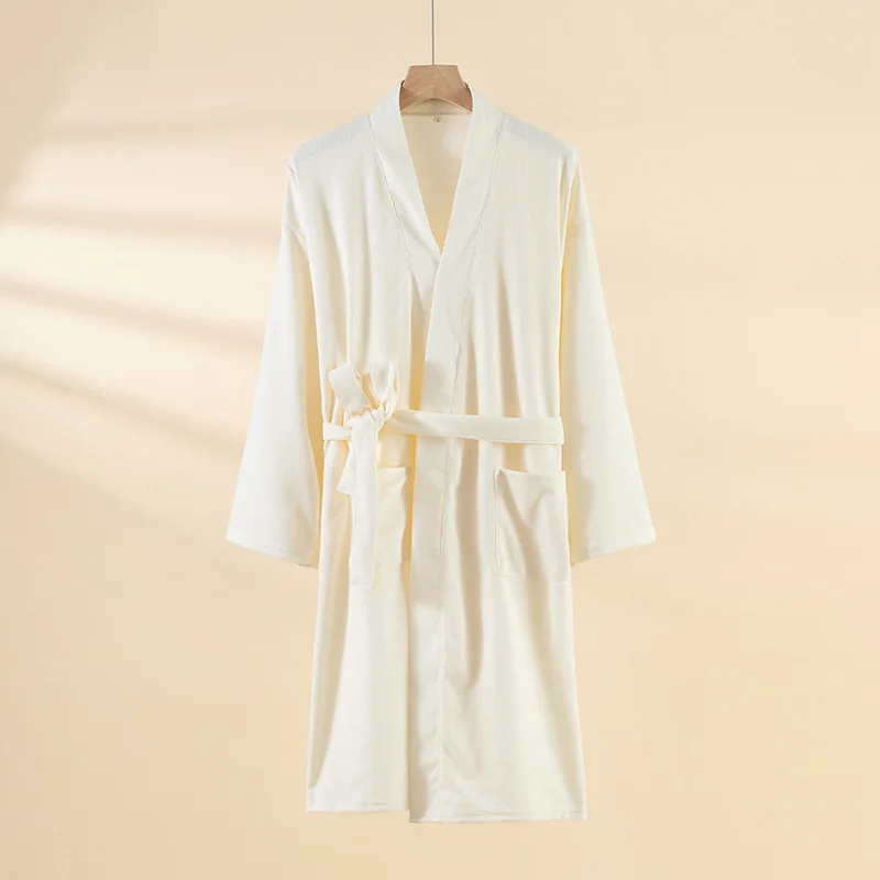 

Парный халат из чистого хлопка в вафельном стиле, мужская и женская хлопковая ночная рубашка юката, домашняя одежда, платье для женщин
