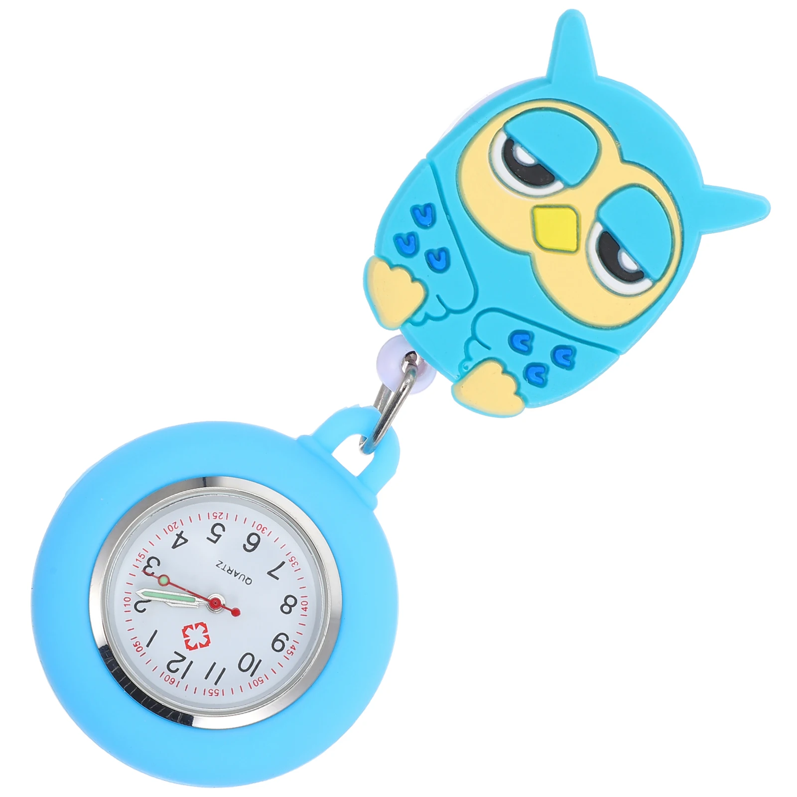 Cute Owl Nurse Pocket Watch Soft Rubber Quartz Movement Stretchable Silicone Watches for Doctors Nurses Medical Gifts