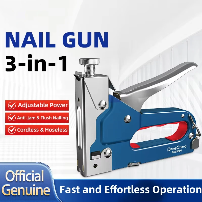 3 In 1 Heavy Duty Staple Gun With 100Pcs Staples U Type T Type Door Type Nails For Carpentry Upholstery Furniture Repair Tool