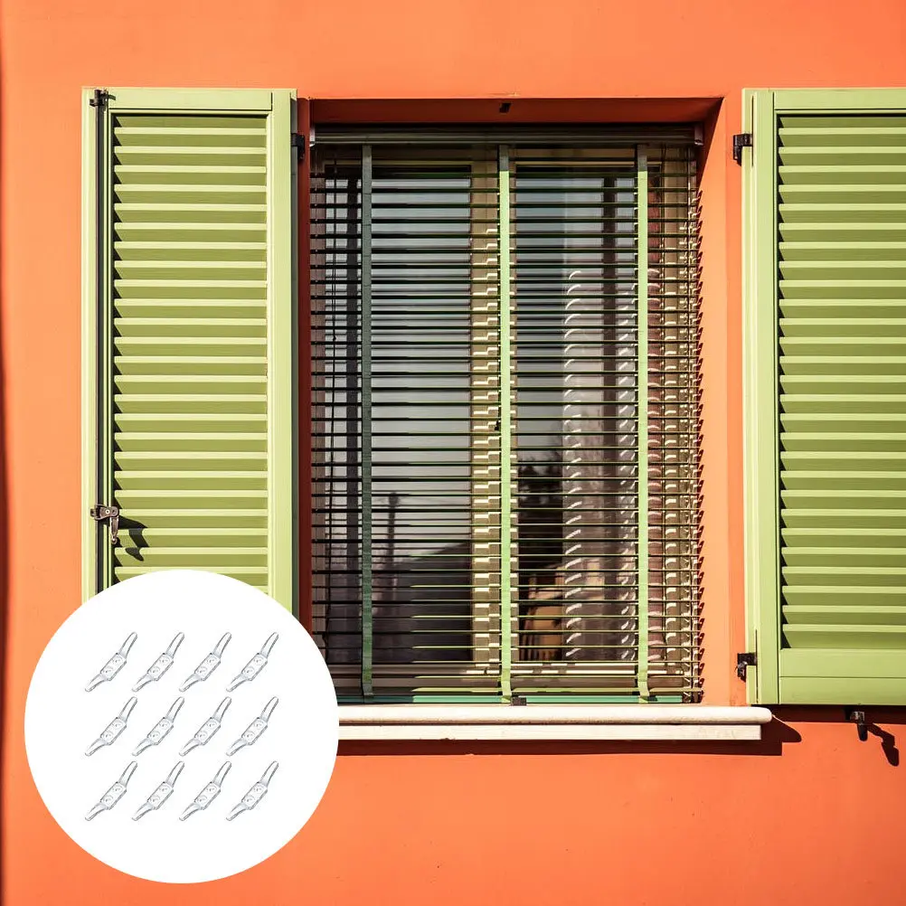 12Pcs Transparent Roller Curtain Hooks Smooth Surface Double Hole Positioning Hook for Blinds Drawcord Retainer Roman Roller