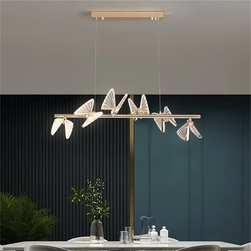 COLIN Nordic Butterfly żyrandole oprawy nowoczesne lampy wiszące Home LED do schodów przedpokój