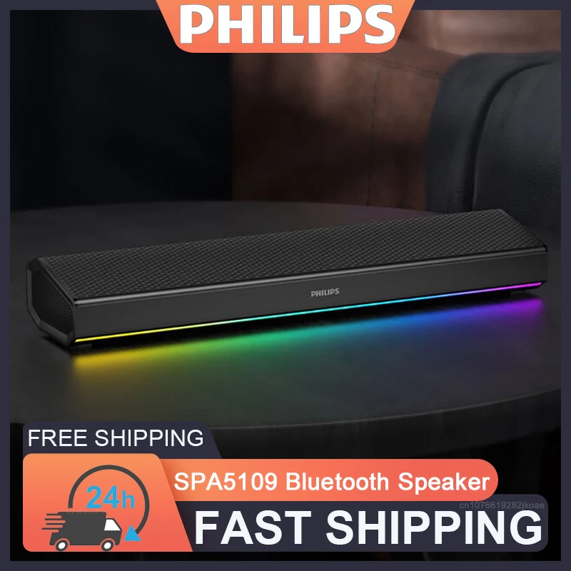 Philips SPA5109 Speakers Wireless Bluetooth 5.3/Wired Connection Loudspeaker 52mm Full Frequency Bullhorn 1800mAh Long Standby