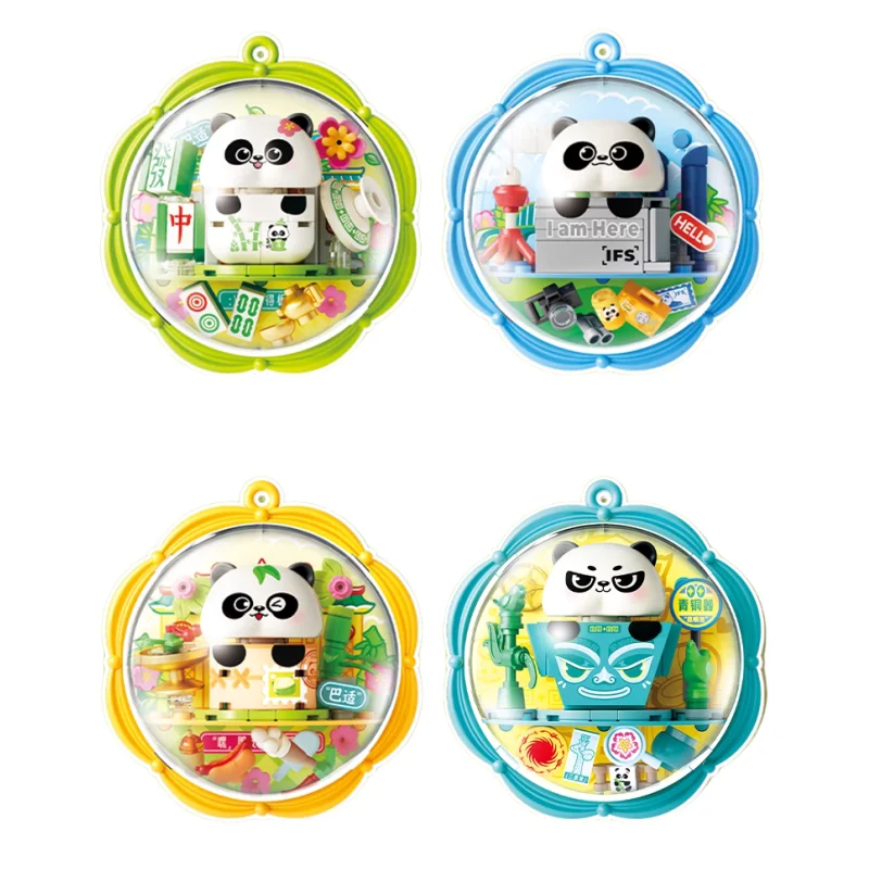 Panda koelkast magneet bouwsteen kleine deeltjes montage speelgoed model decoratief stuk straatbeeld architectuur cadeau