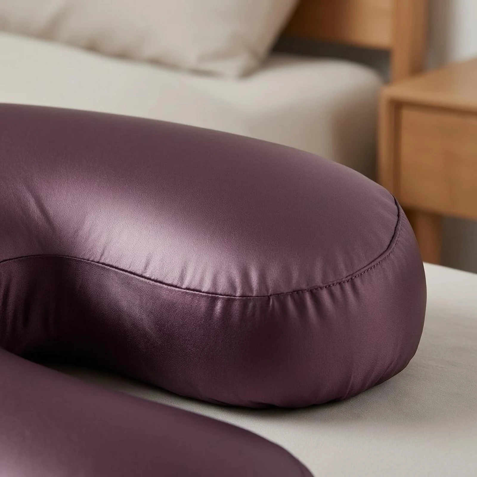 H-Shaped Pillow Satin-Like Side Sleeper Pillow Bedding Soft Cover Pressure Relief