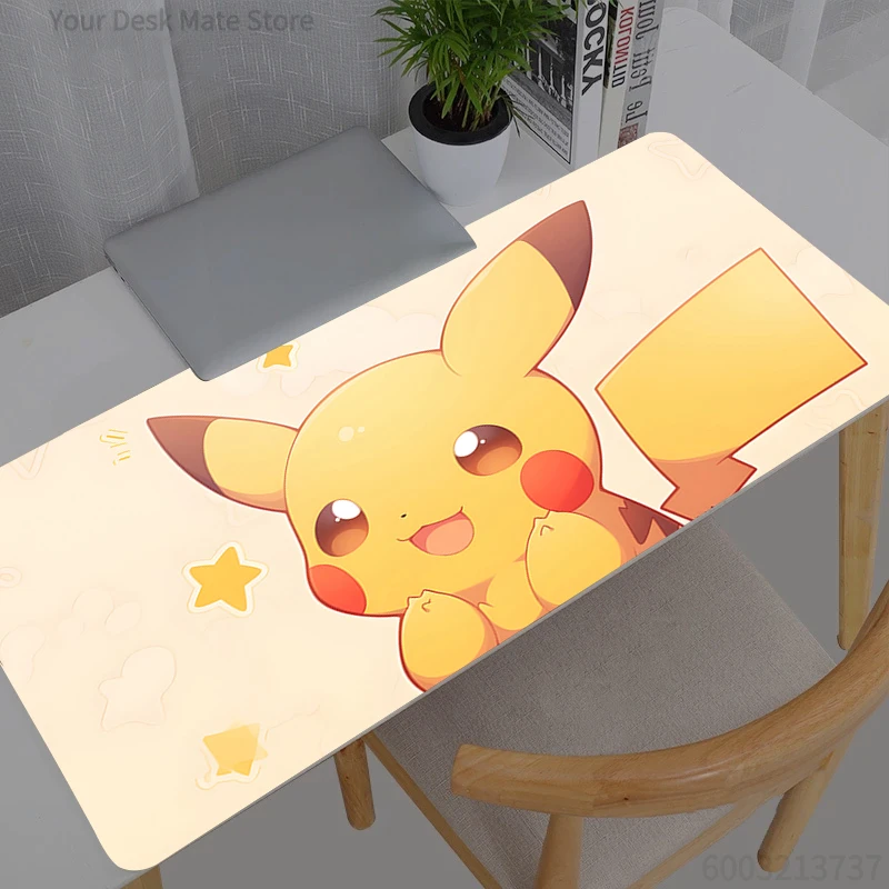 Large Pokemon Pikachu New Mouse Pad Carpet Laptop Pc Gamer Keyboard Mat XXL Mousepad Edge White Tassel Rubber Table Mat