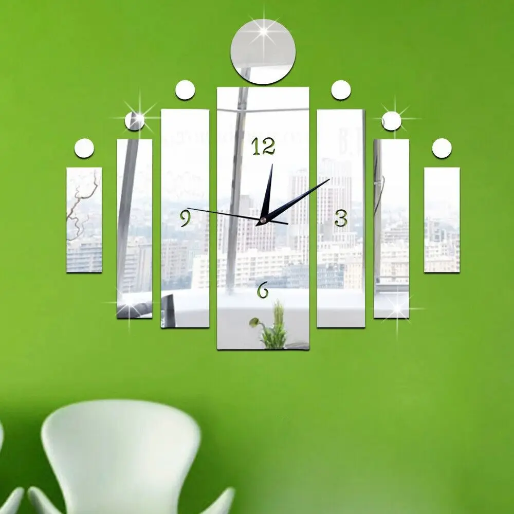 3D Number Mirror Art Clock Wall Watch Sticker Creative DIY Silent Wall Clock Home Room Decor