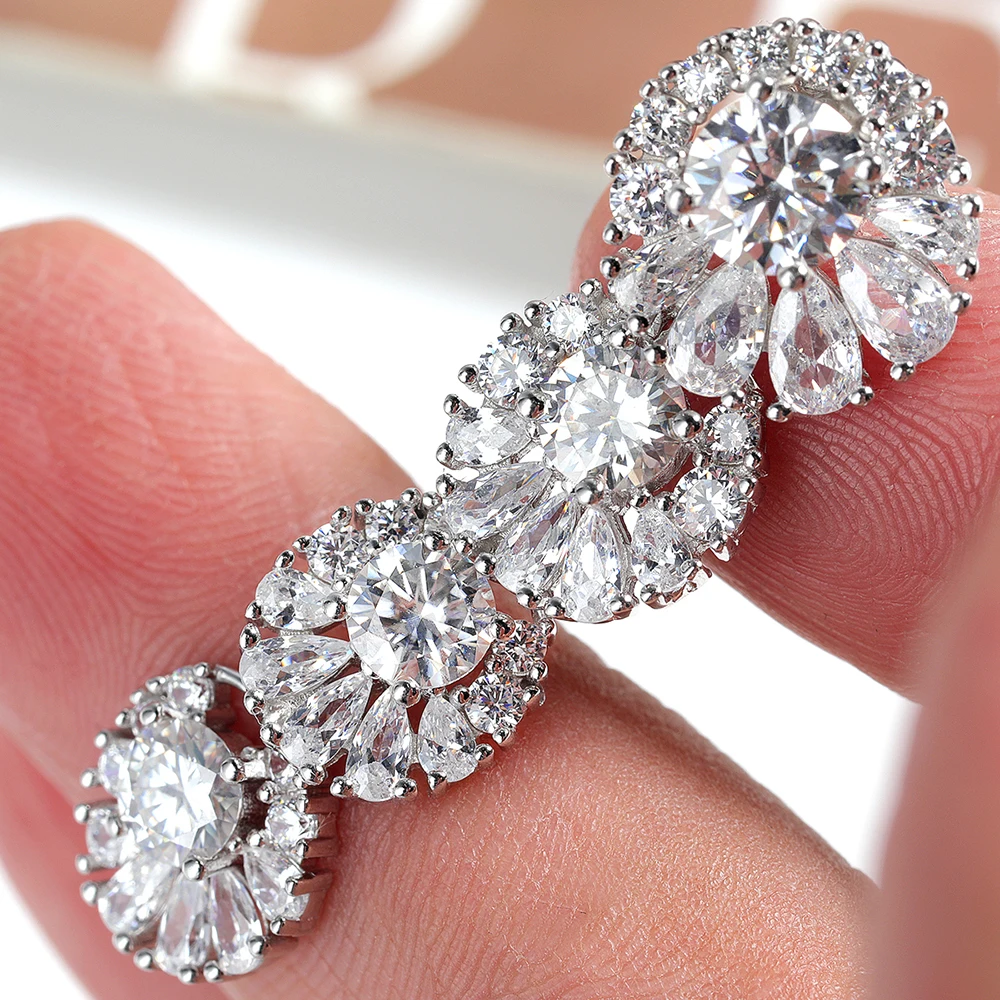 Serenity 4.8ct D Moissanite Pendant Earrings for Women Party Gift Solid 925 Silver Sparkling Lab Diamond Wedding Earring Jewelry
