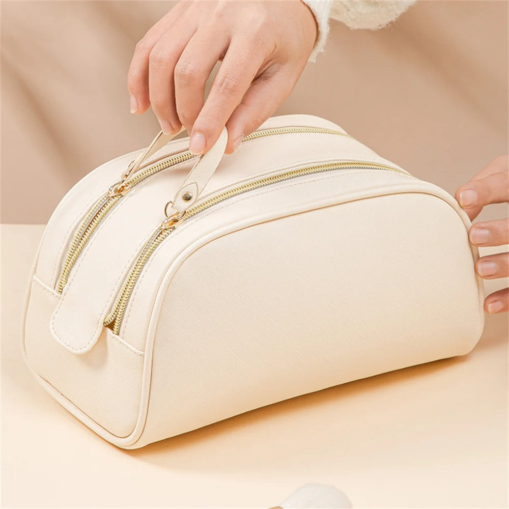 Large-Capacity Makeup Bag Leather Cosmetic Bag Women Multifunction Toiletries Organizer Portable Travel Waterproof Storage Cases