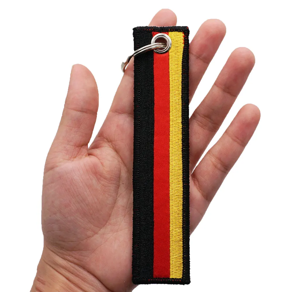 The Germany Flag Embroidery Keychain with Keyring
