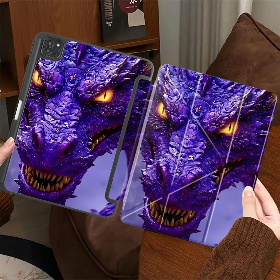 

Holder Cover Tablet Case For iPad Mini 6 7 Air 4 5 M3 M2 M4 11inch Pro 11th 10th 9th 8th 7th 12.9inch Pro 2025 Purple Dragon