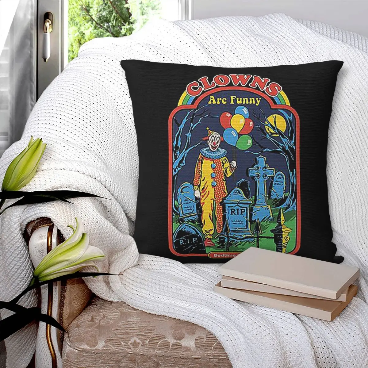 Clowns Are Funny Square Pillowcase Pillow Cover Polyester Cushion Zip Decorative Comfort Throw Pillow for Home Car