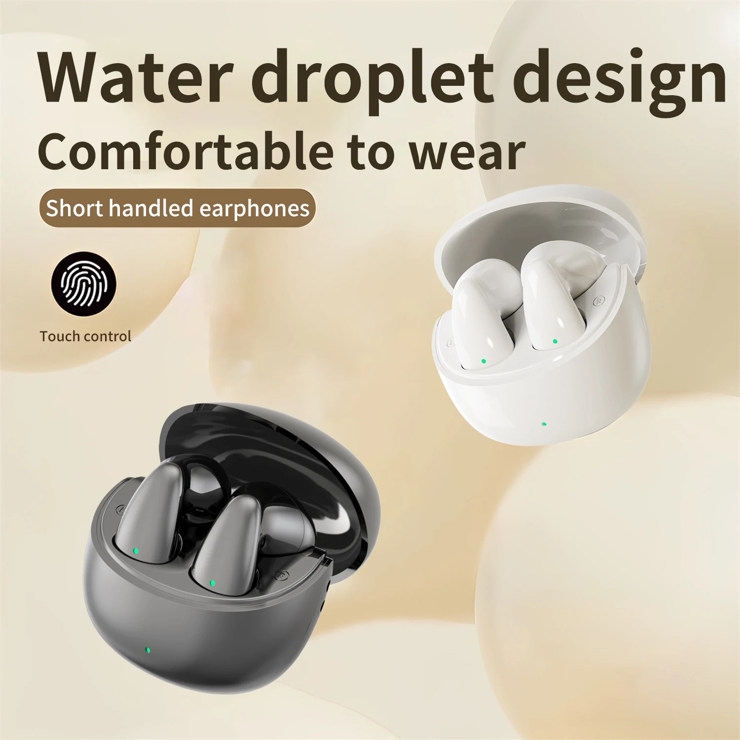 RD40 Short Handle Headphones 5.4 Bluetooth Wireless Earphones Sports Hifi Earbuds Noise Cancelling Business Student Game Headset