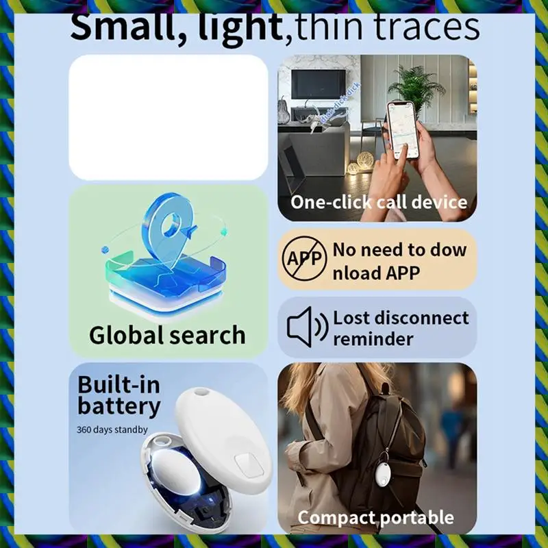 Ежедневный Bluetooth-локатор для отслеживания домашних животных, умный локатор против потери для устройства Find My Airtag Anti-Lost, черный