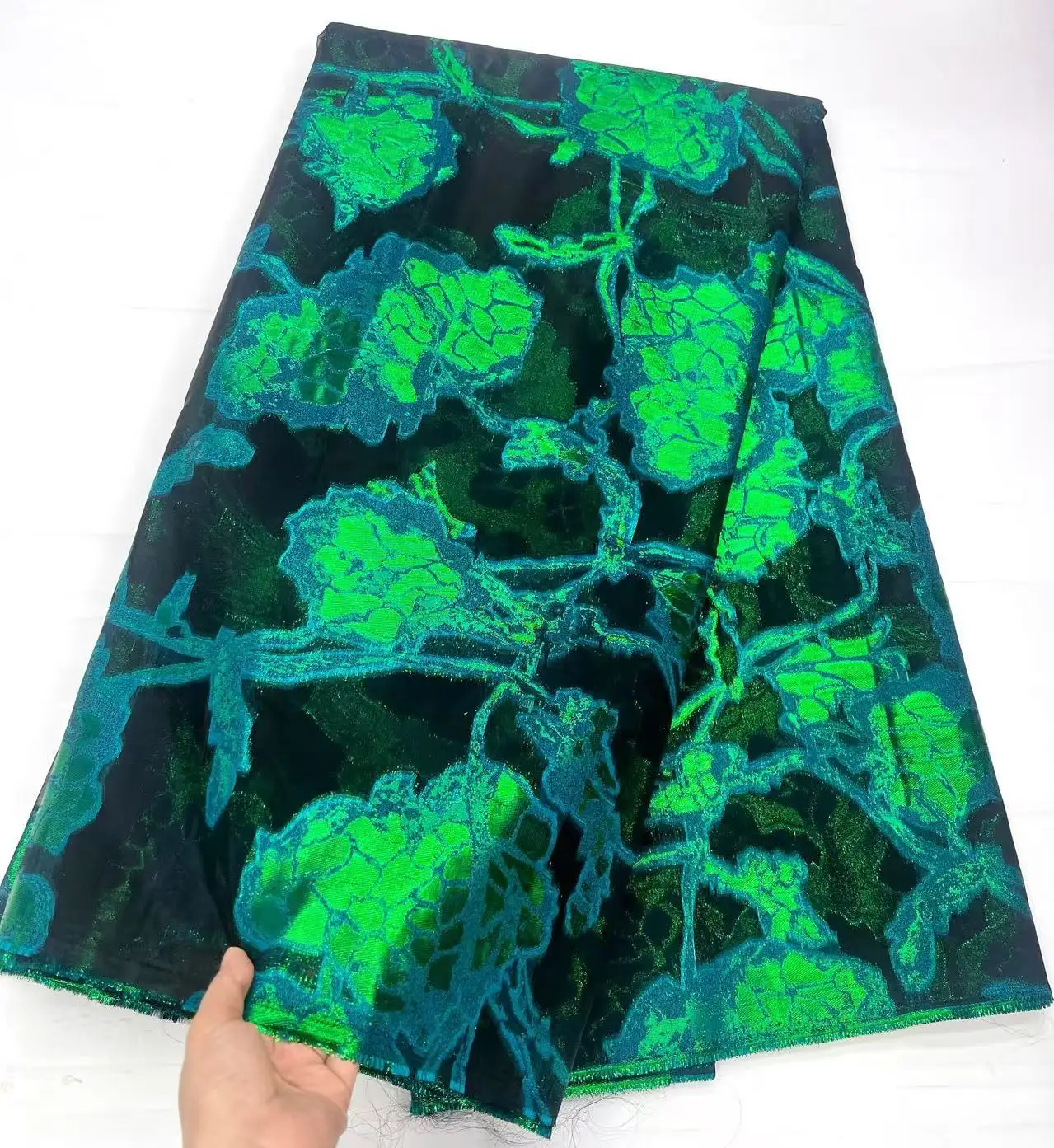 Luxury Nigerian Brocade Organza Lace Fabrics African Jacquard Lace Fabric 5Yards High Quality French Tulle Lace For Dress