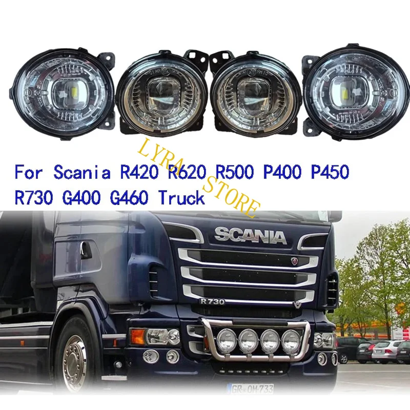 4 PCS LED TWO INNER AND TWO OUTER FOG LAMP USED FOR SCANIA 5 / 6 SERIES FRONT SPOT  FOG LAMPS