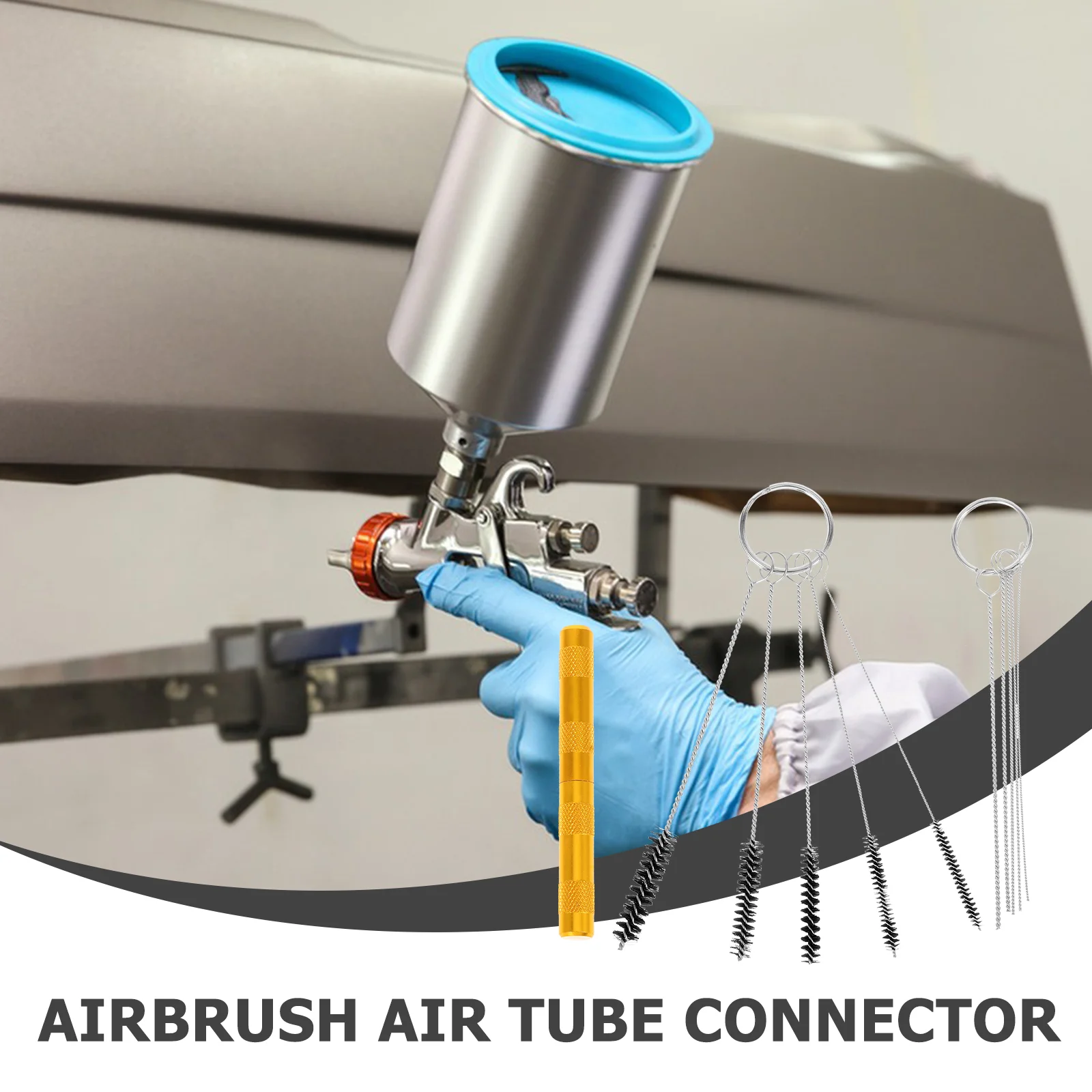 Airbrush Compressor Fittings Hose Connector Kit Cleaning Quick Release Adapter Copper Tube