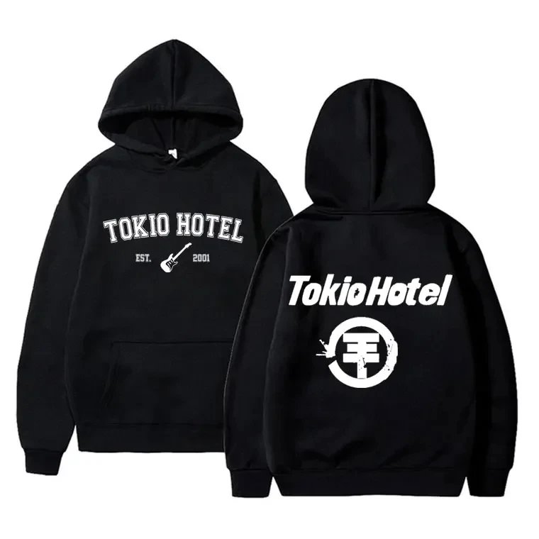 

Germany Rock Band Tokio Hotel Kaulitz 89 Back Print Hoodie Men Women Vintage Oversized Sweatshirt Men's Gothic Black Streetwear