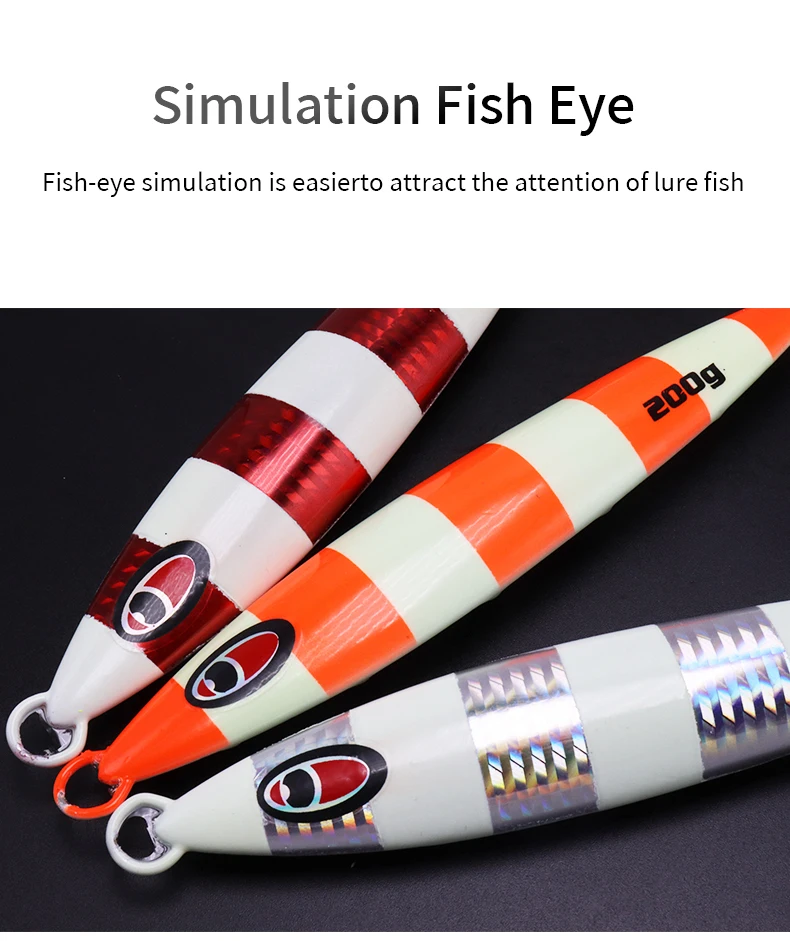 ZYZHE 1 Stück Meeresangelköder Pencil Bait 180/250G JIG Simulierter Kunstköder mit Haken Leuchtender Boot-Angelköder JIG – Detail 7