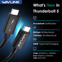 WAVLINK 16K Thunderbolt 5 Cable 120Gbps Fast Data Transfer 240W Power Delivery USB-C Charge Cable For Gaming Laptops Monitors