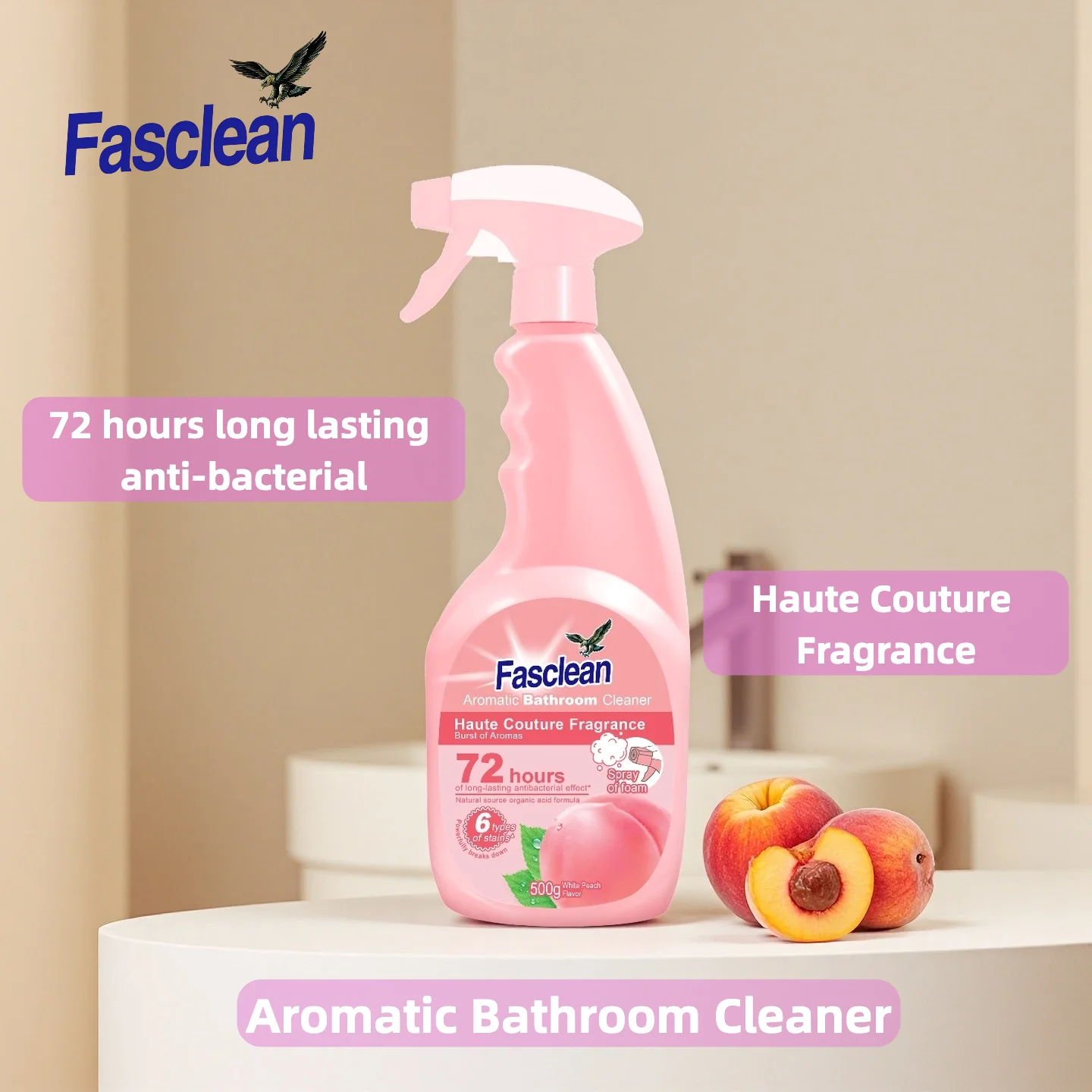 

Powerful Bathroom Cleaner: Fights Tough Stains& Removes Limescale from Glass & Surfaces