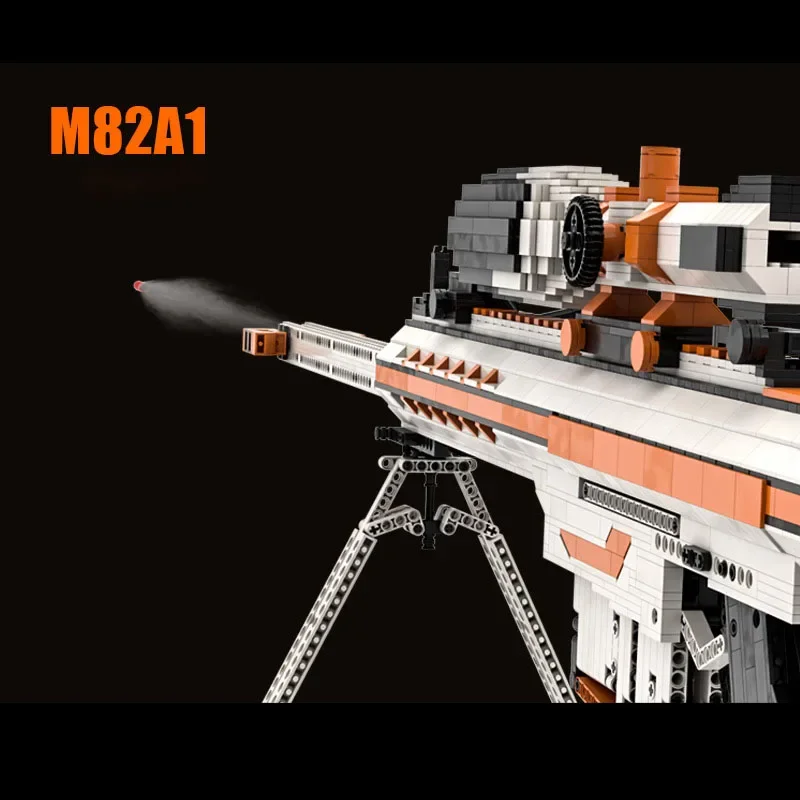 لعبة تجميع مسدس كتلة MOC للأولاد ، Barrett II ، سلاح Simov ، لعبة يمكن إطلاقها ، هدية عيد ميلاد