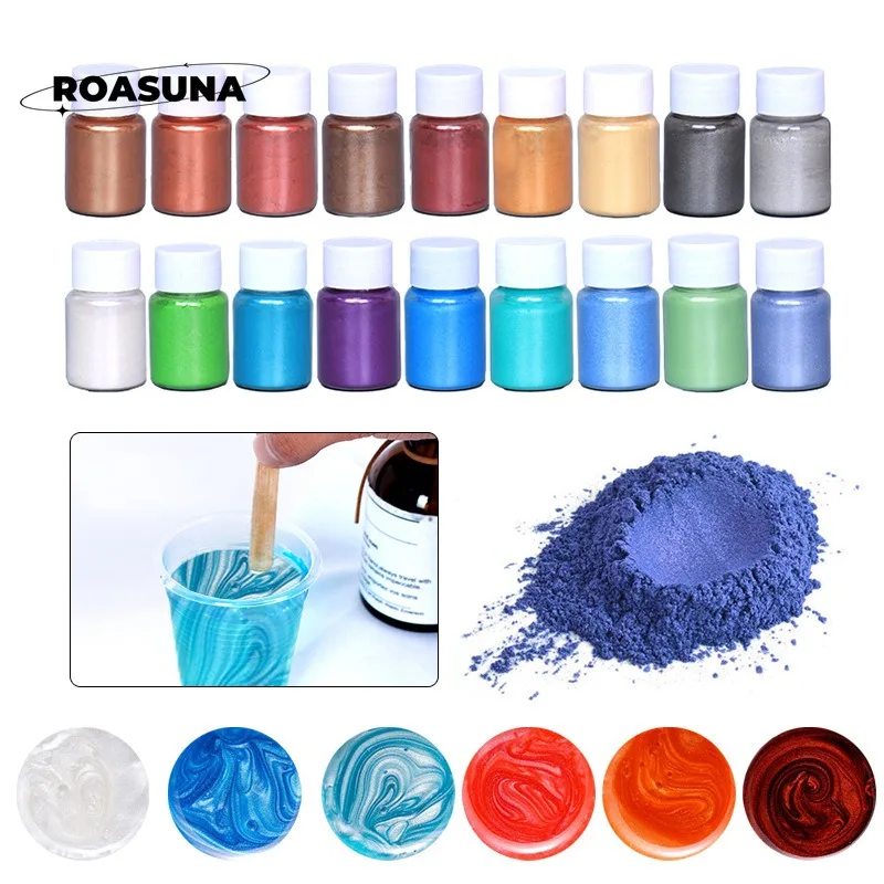 24 Colors Mica Pearl Powder for Epoxy Resin,Soap,Candle, chameleon pigment powder pigmentos resina epoxi resin color pigment