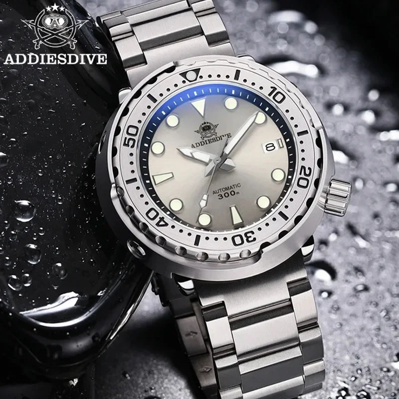 ADDIESDIVE MY-H5C NH35 Sapphire Automatic Mechanical Watch Stainless Steel 300m Dive Luminous Watches For Men Relogio Masculino