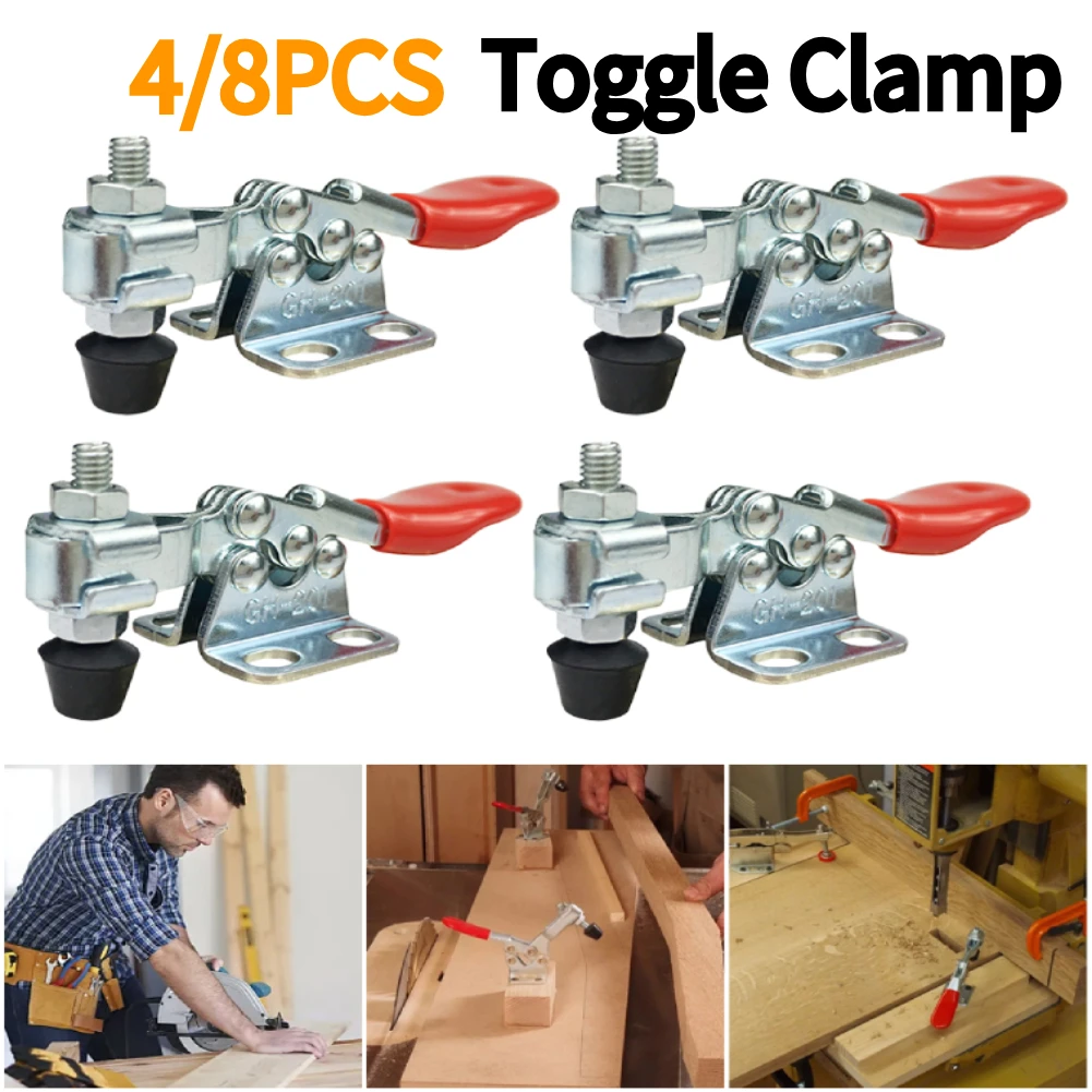 

4/8 шт. горизонтальный зажим, ручной инструмент, быстродействующий зажим для деревообработки