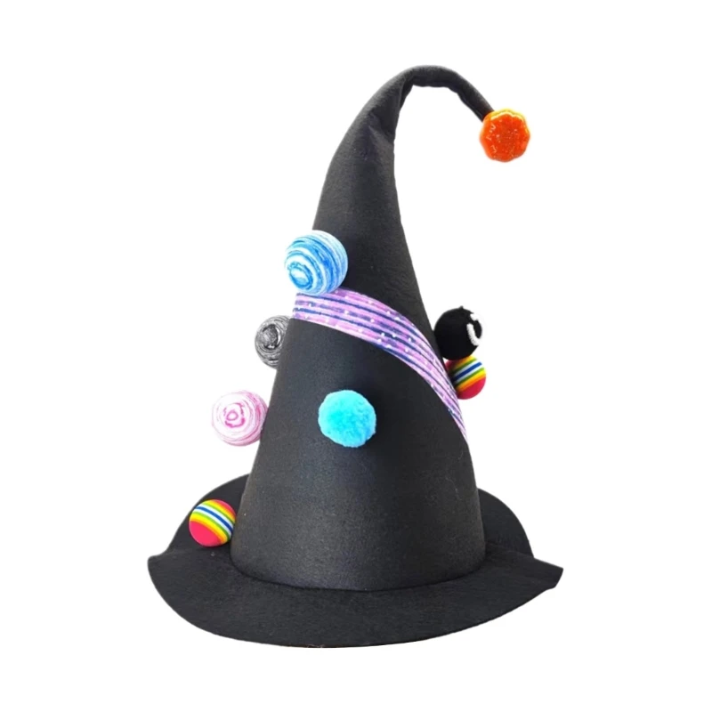 

Modern Halloween Witch Hat Women Lady Cartoon Planet Model Decor Rave Party Hat Festival Carnival Party Cosplay Hat