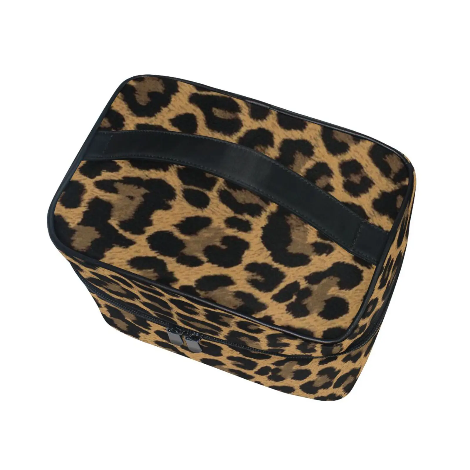 New Travel Makeup Cosmetic Bag Leopard Print Organizer Portable Artist Storage Bag Makeup Brushes Storage Organizer