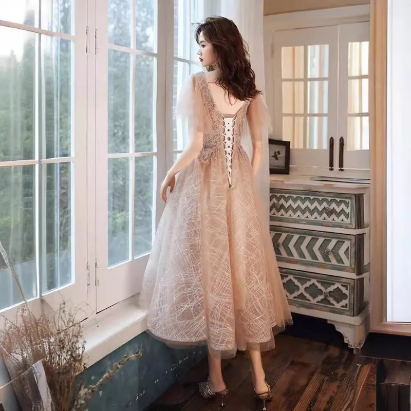 Robe de soirée Champagne pour femmes, nouvelle collection printemps 2026, fête d'anniversaire, tempérament, groupe de sœurs de célébrités, robe Super Xiansen