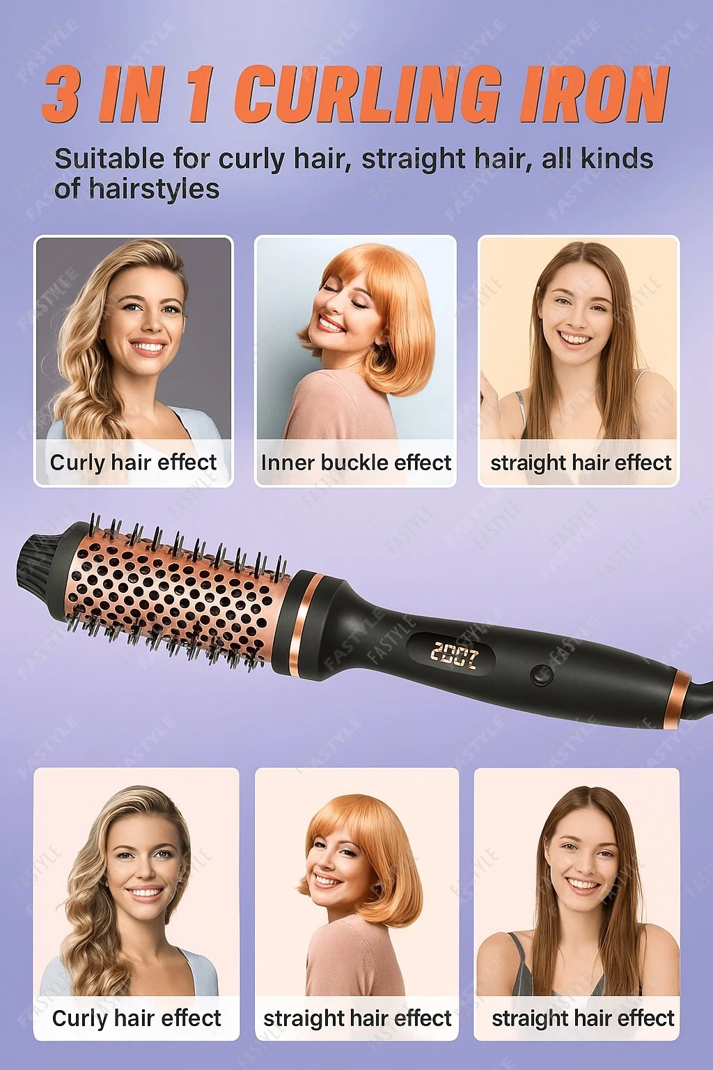 

Расческа для укладки, профессиональная горячая щетка для завивки волос, двойная PTC для женщин, термощетка, электрическая щетка с подогревом 3 в 1, инструмент для укладки, хит продаж