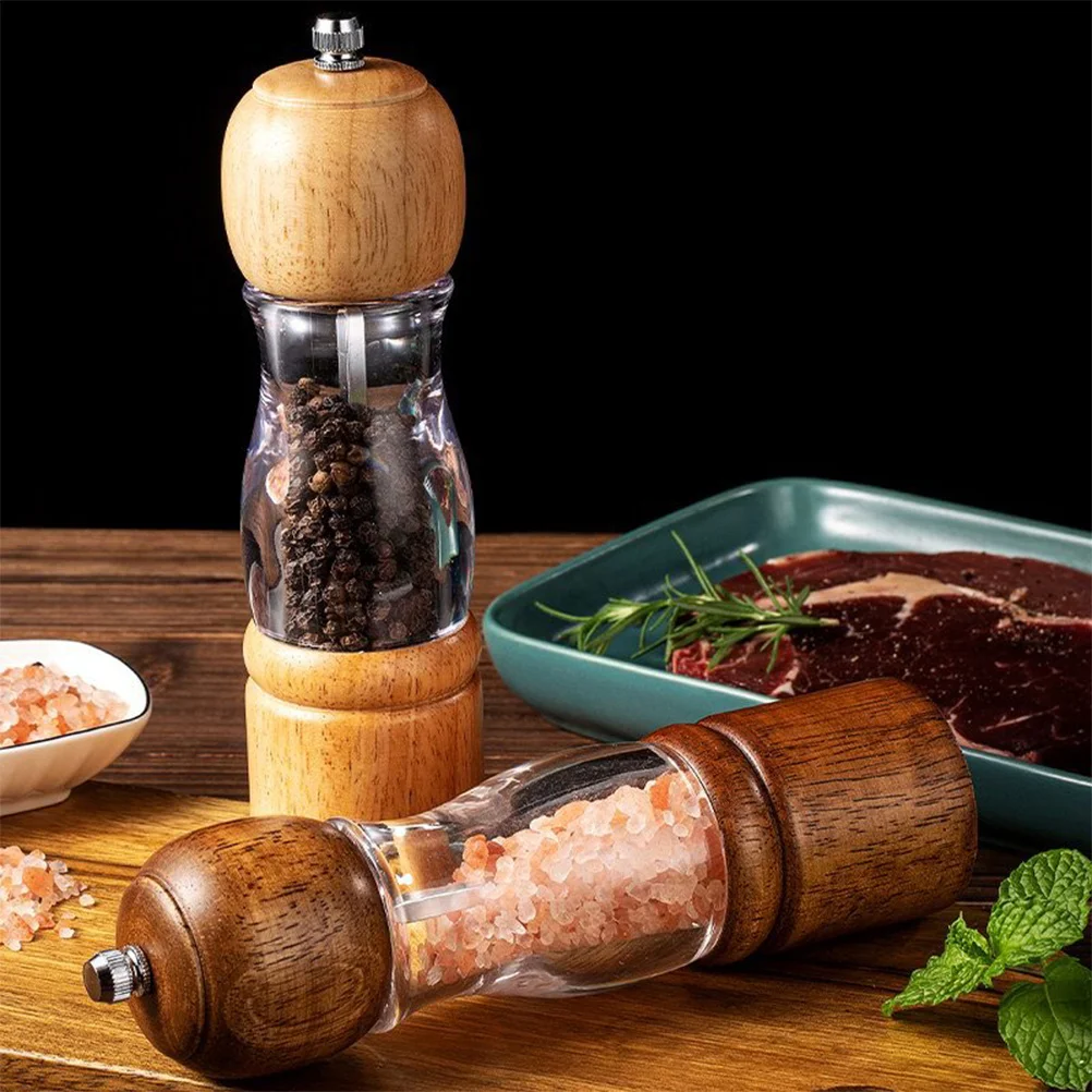 

2Pcs Manual Pepper Salt Grinding Tool Portable Mill for Home Kitchen Restaurant Seasoning Salt and Pepper