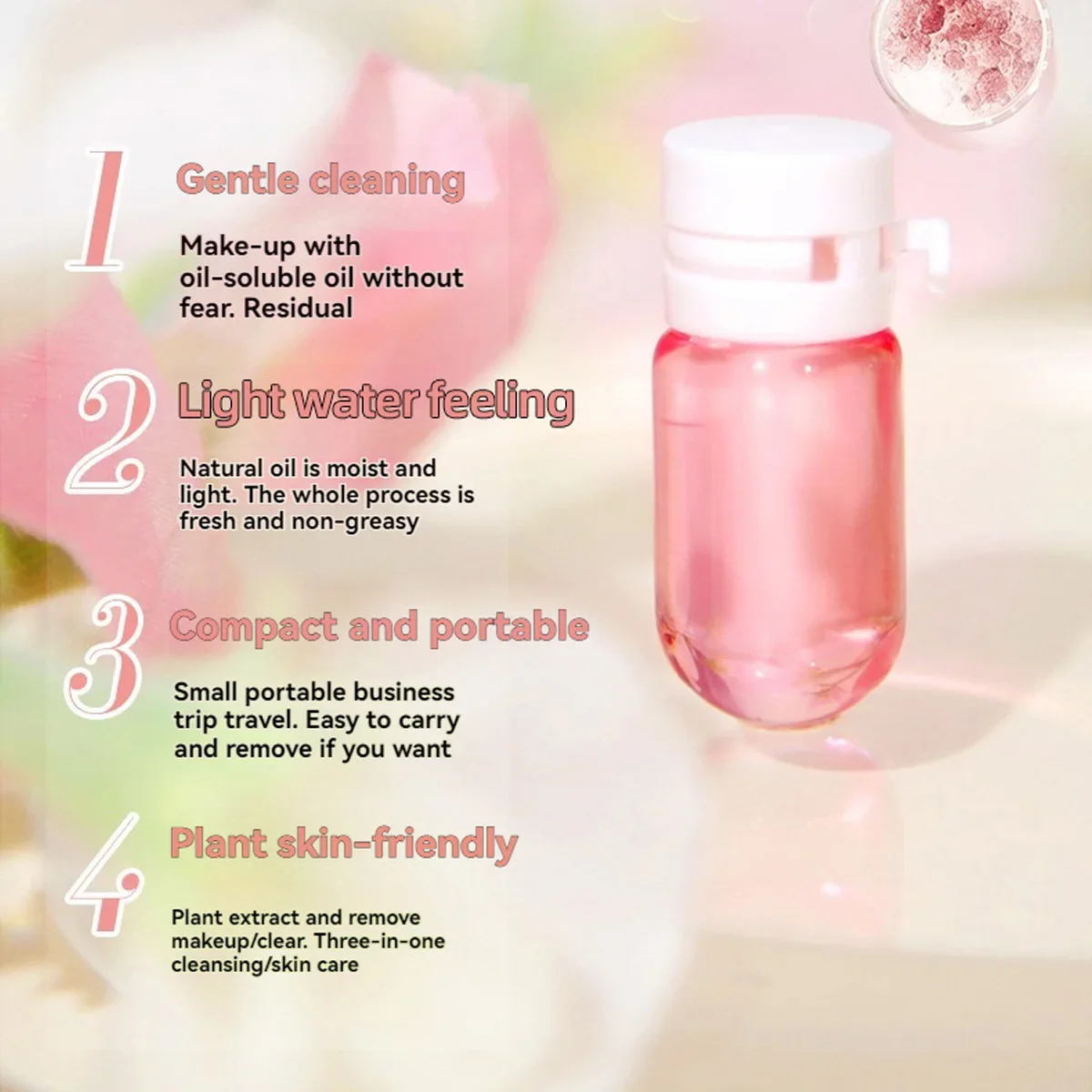 MAFFICK 40 pz Olio Detergente Rosa Camelia Delicato Non irritante Nutriente Idratante Pulizia Profonda Olio Struccante