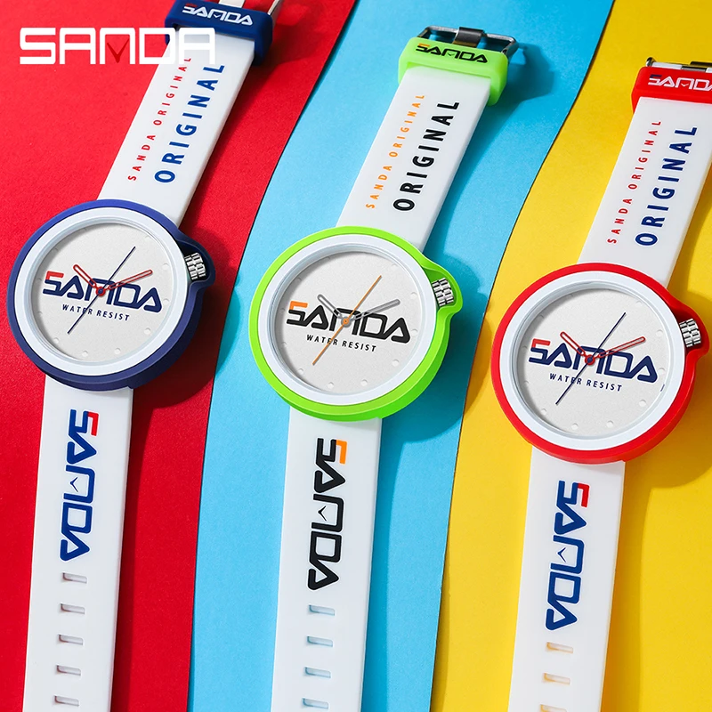 SANDA Fashion Casual Women\'s Watches Waterproof Quartz Silicone Wristwatch Japan Movement Lady Watch For Women Relogio Feminino