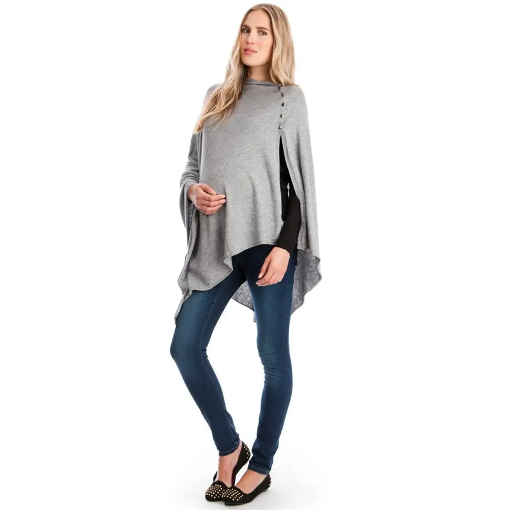 

Autumn Women's Multi-Functional Cover irt awl Casual Sle Long Coat Polyester Fiber k Button Pure Color