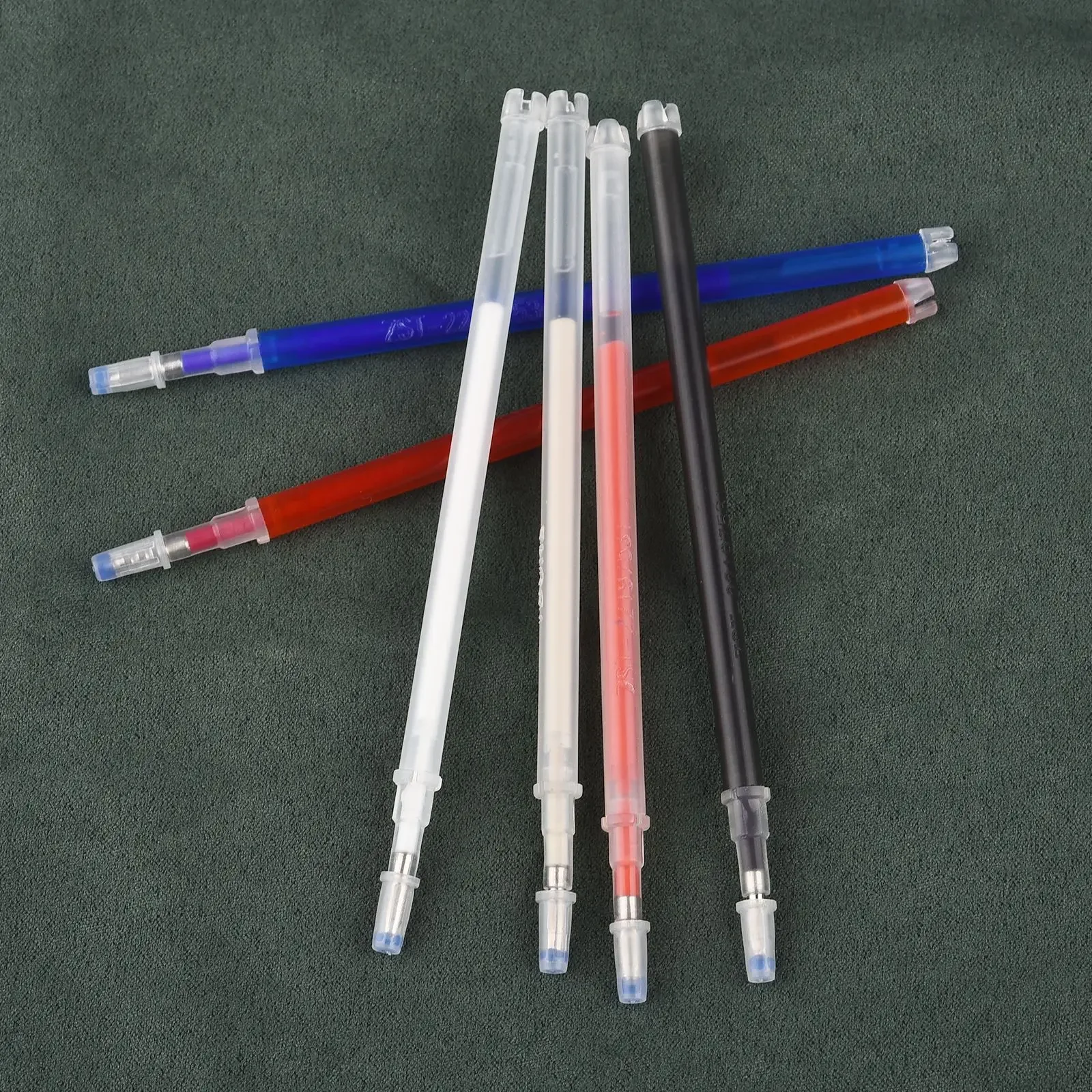 10Pcs/Set Fabric Marker Pen  High Temperature Disappearing Pens Erasable Refill for Patchwork Fabric PU Leather Mark Sewing Tool