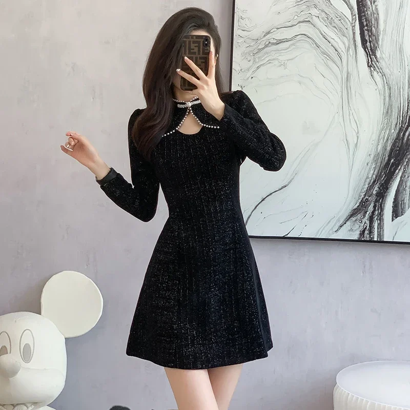 

autumn Casual Luxury cheongsam skirt Women's 2025 Modern Dress Oriental Bodycon Midi Dress