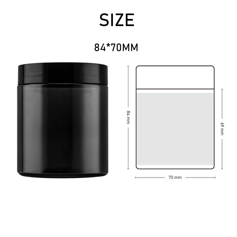 12Pcs 250ml Black Makeup Container Travel Refillable Bottles Cosmetic Jars With Lid Pill Cream Sample Pot Skincare Tools