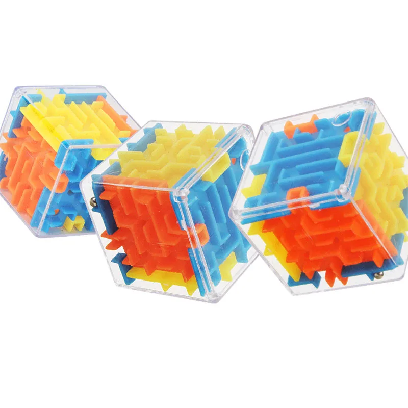 Mini 3D Maze Magic Cube Six-sided Transparent Puzzle Speed Cube Rolling Ball Cubes Maze Toys For Children Stress Reliever Toys