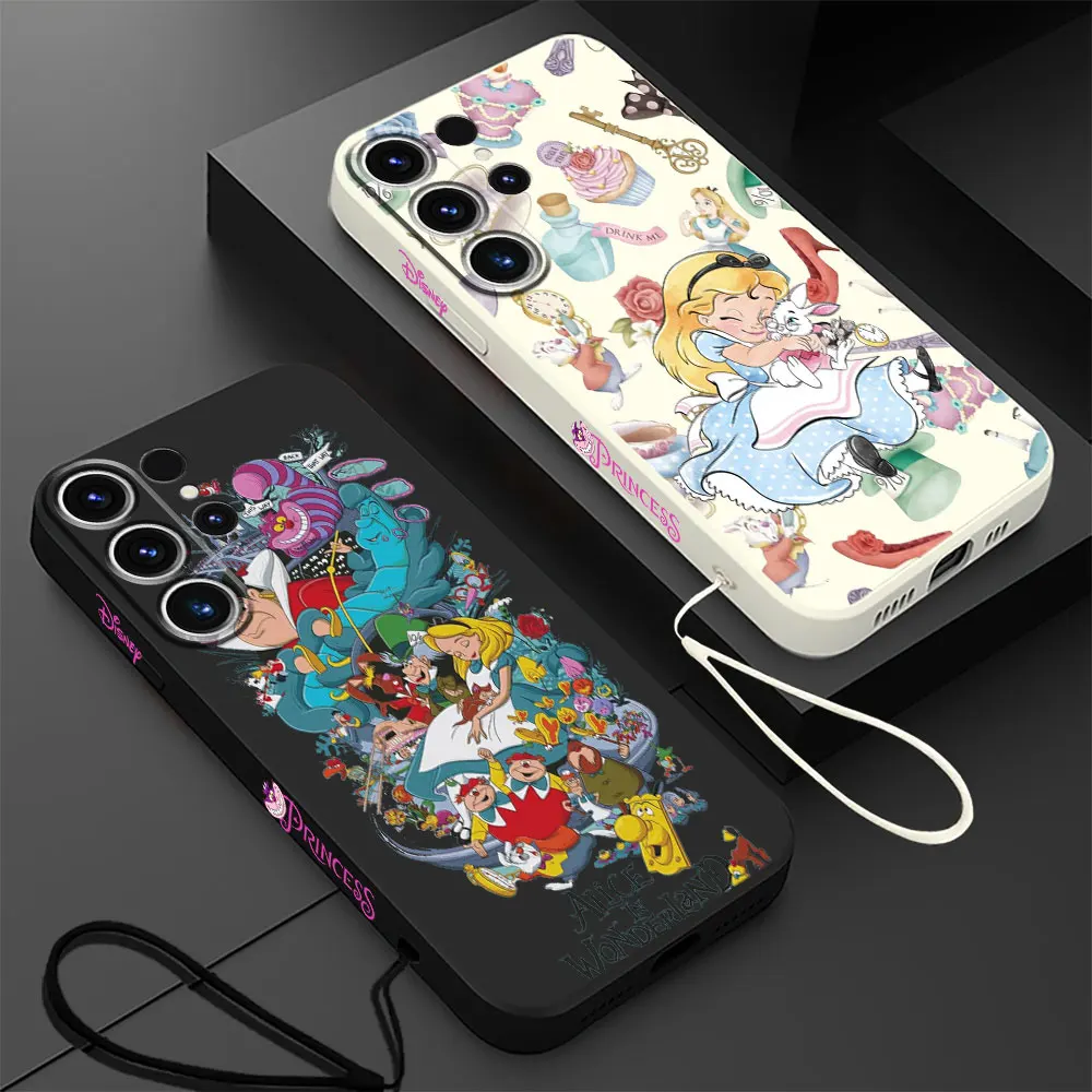 Disney Alice in wonderland Silicone Case for Samsung Galaxy S22 Plus S24 Ultra S23 Ultra 5G S21 S20 FE Cover