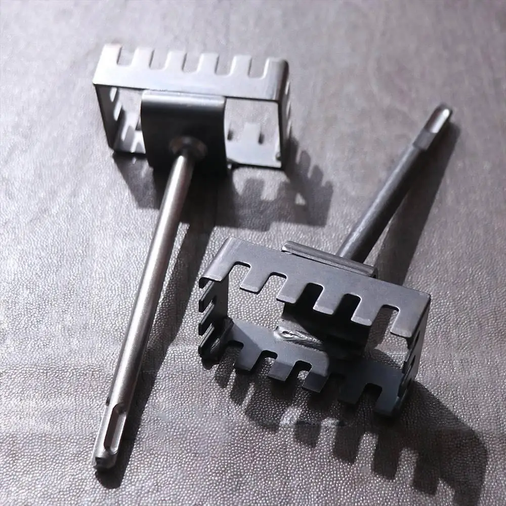 Quick Cutting Square Hole Cutter Slotting Square-handled 4 Pits Square Socket Puncher Round-handle 2 Pits and 2 Grooves Punch