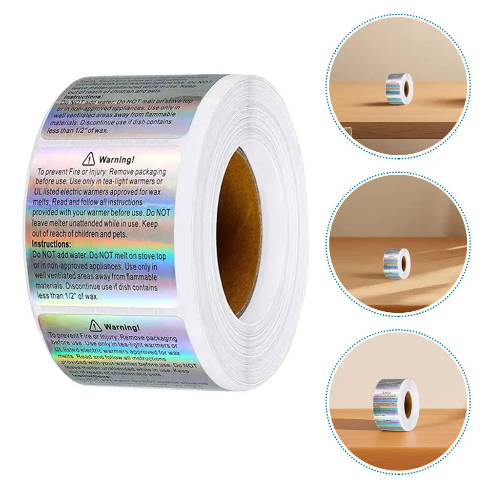 

Square Wax Melt Warning Labels Adhesive Safety Stickers for DIY Making Jars Home Office Decoration