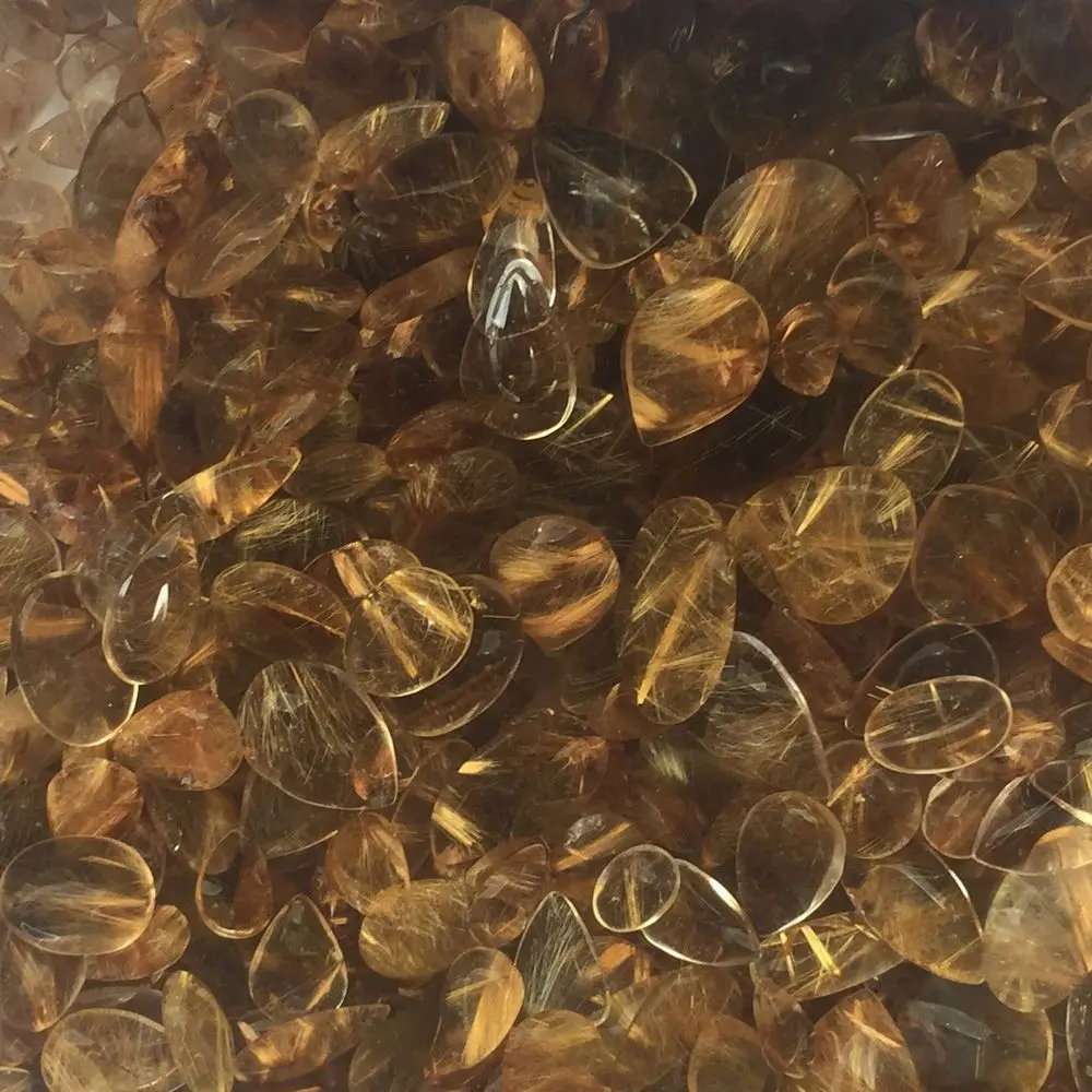 كريستال شعر أصفر سيترين طبيعي ، حجر شعر من الكوارتز الروتيل ، حجر مصقول ، عينات معدنية ، مجوهرات علاجية ، ديكور منزلي