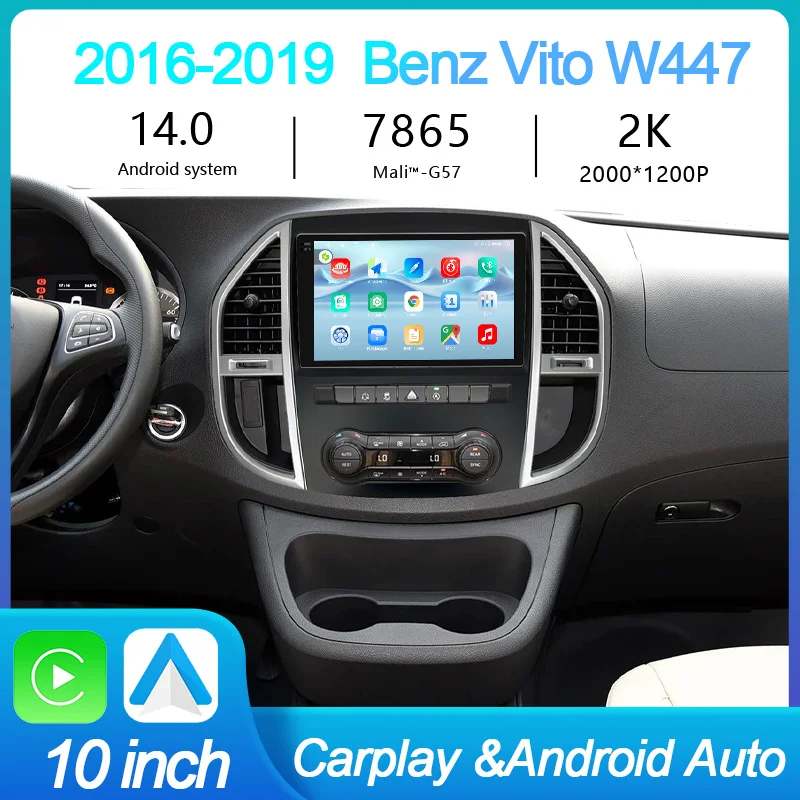 

MeiHua для 2016-2019 Mercedes Benz Vito W447 Автомобильный радиоприемник Android Мультимедийный видеоплеер CarPlay Авто головное устройство 4G WiFi GPS Стерео