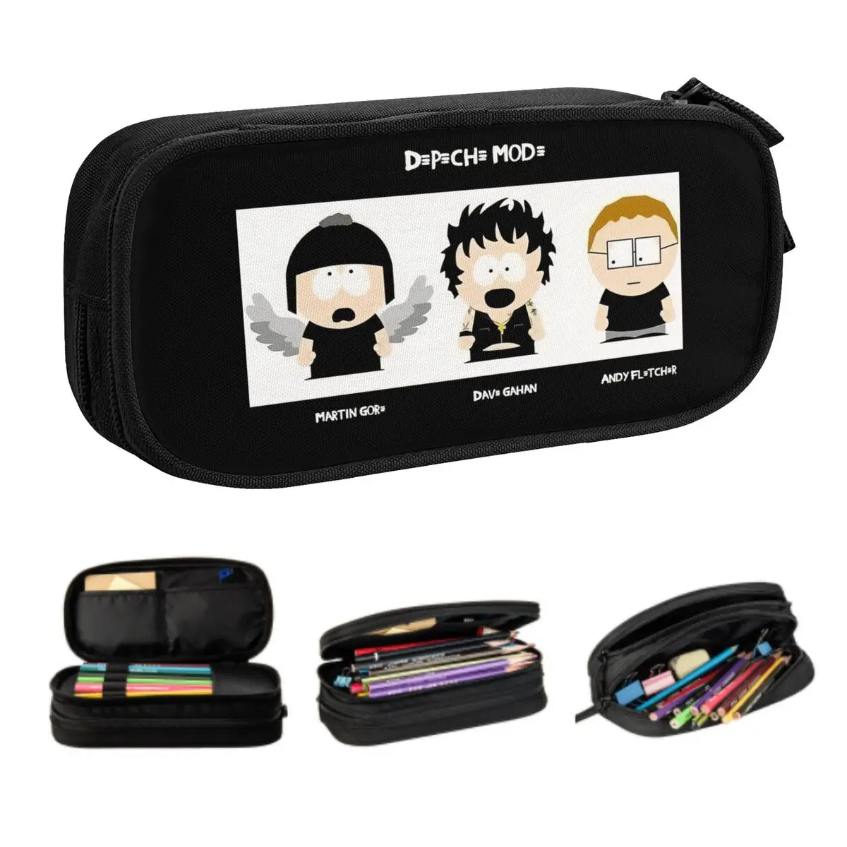 Custom Electronic Rock Depeche Cool Mode Cute Pencil Case Boy Girl Large Capacity Pencil Pouch School Supplies