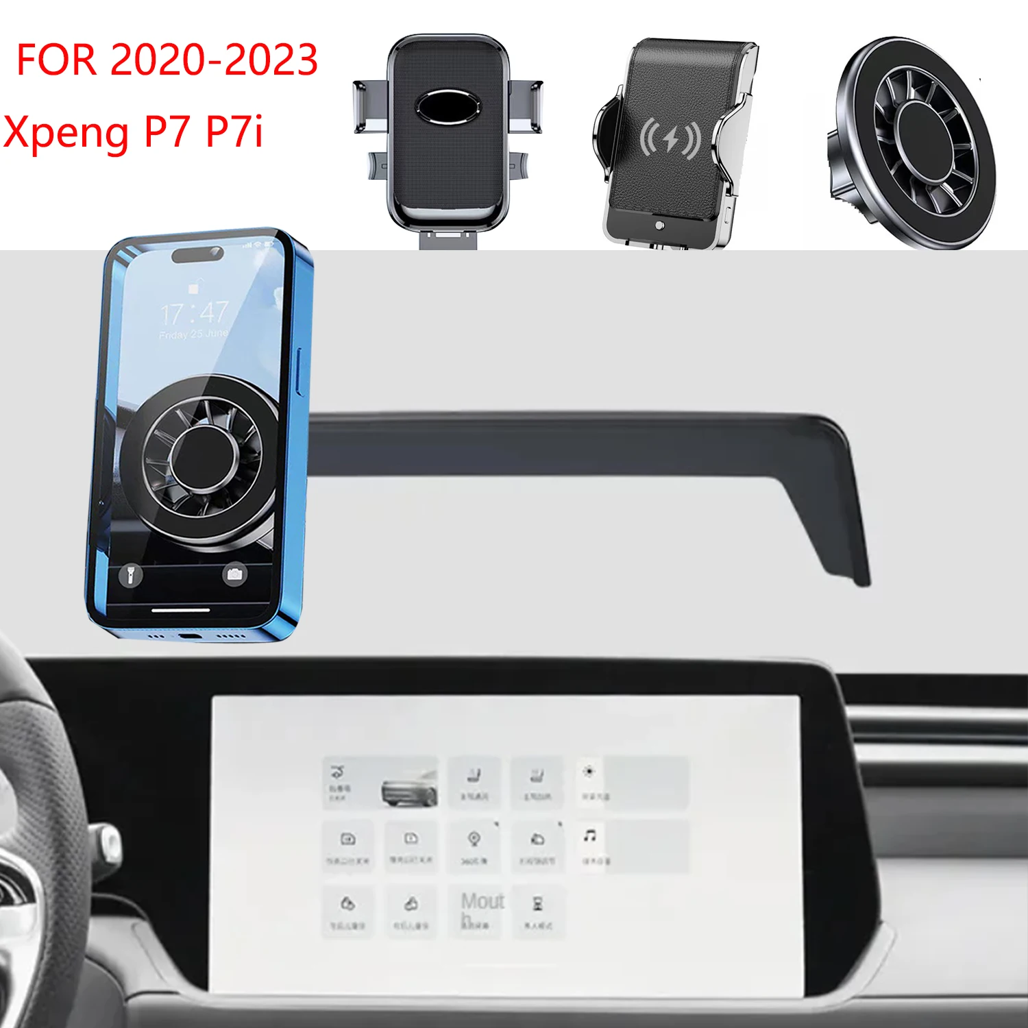 

For 2020-2023 Xpeng P7 P7i Magnetic Car Phone Holder GPS Screen Fixed Fast Wireless Charging Mobile Phone Mount Accessories