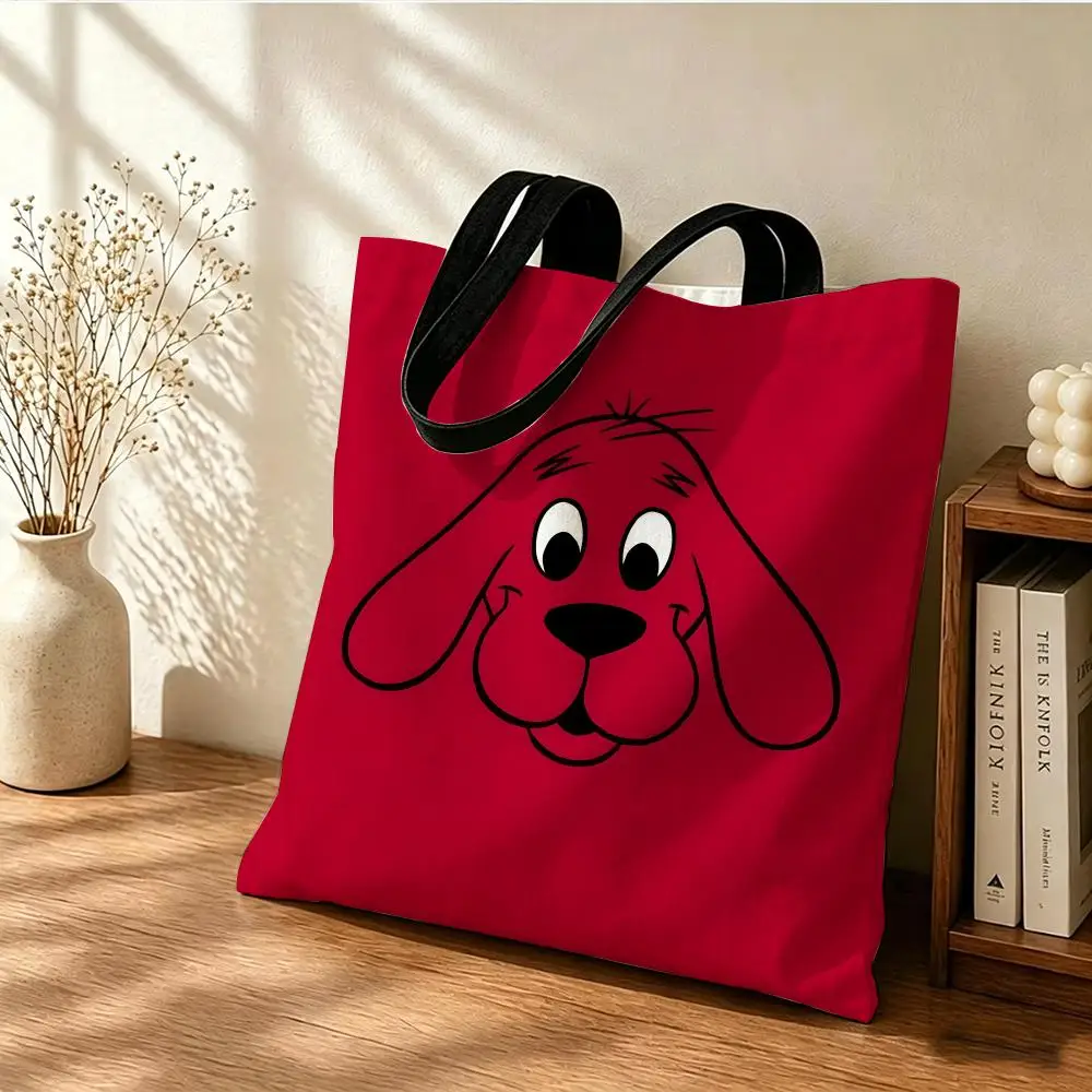 C-clifford The Big Red Dog Storage Bags Handbag Women Casual Underarm Top Handle Bag Lady Shopping Travel Bags Storage Bags - view 3