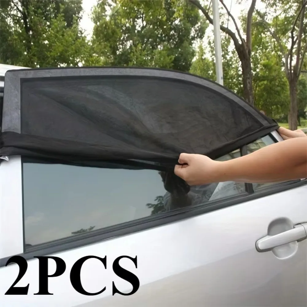 2/4PCS Car Sunshade Anti-mosquito Car Window Mesh Screen Window Sunscreen Privacy Car Sunshade Block Mesh Screen